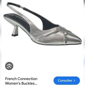 French Connection Metallic Slingback Heels Sz 10
